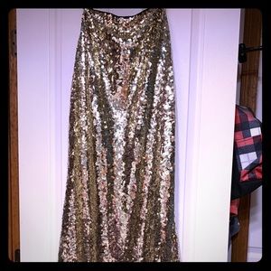 Gold sequin maxi skirt. Worn once.